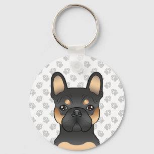 Black And Tan French Bulldog / Frenchie Cute Dog Key Ring