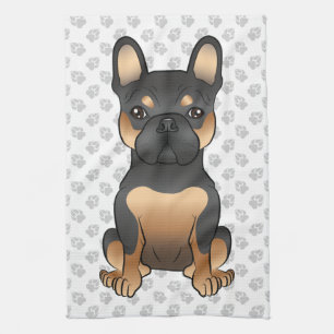 Black And Tan French Bulldog / Frenchie Cute Dog Tea Towel