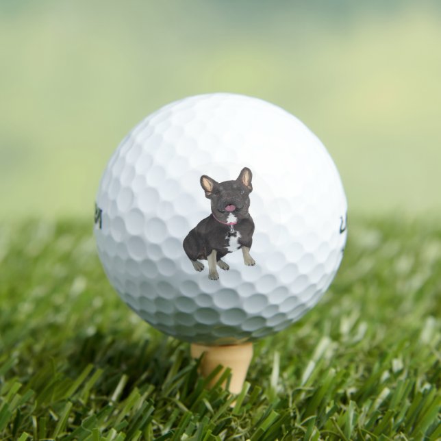 Black and Tan Frenchie French Bulldog Golf Balls (Insitu Tee)