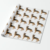 Black And Tan German Shepherd Cartoon Dog Pattern