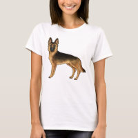 Black And Tan German Shepherd Cute Cartoon Dog