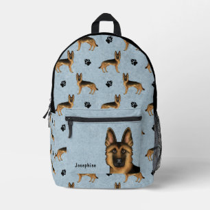 Black And Tan German Shepherd Cute Dog Pattern Printed Backpack