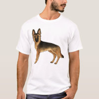 Black And Tan German Shepherd Cute GSD Dog Drawing