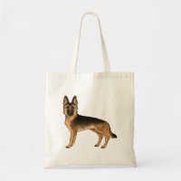 Black And Tan German Shepherd Cute GSD Dog Drawing