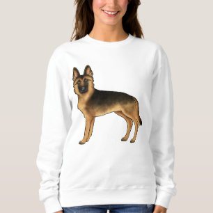 Black And Tan German Shepherd Dog Illustration Sweatshirt