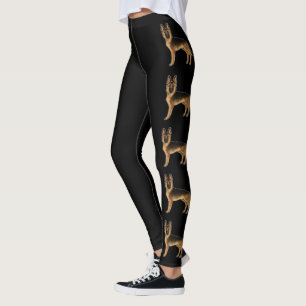 Black And Tan German Shepherd Dog Illustrations Leggings
