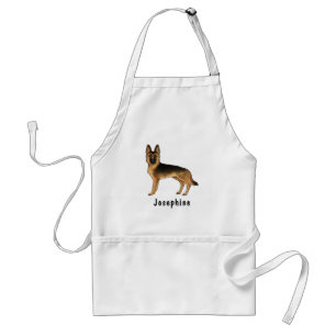 Black And Tan German Shepherd Dog With Custom Name Standard Apron
