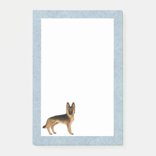 Black And Tan German Shepherd GSD Breed Dog Blue Post-it Notes