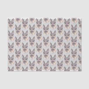 Black and Tan German Shepherd Portrait Tissue Paper