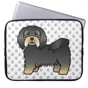 Black And Tan Havanese Cute Cartoon Dog Laptop Sleeve