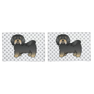 Black And Tan Havanese Cute Cartoon Dog Pillowcase
