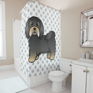 Black And Tan Havanese Cute Cartoon Dog Shower Curtain