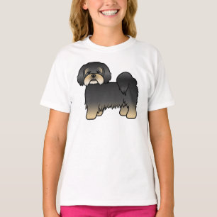 Black And Tan Lhasa Apso Cute Cartoon Dog T-Shirt