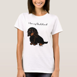 Black and Tan Long Haired Dachshund 3 T-Shirt