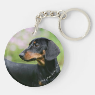 Black and Tan Miniture Dachshund 2 Key Ring