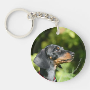 Black and Tan Miniture Dachshund 3 Key Ring