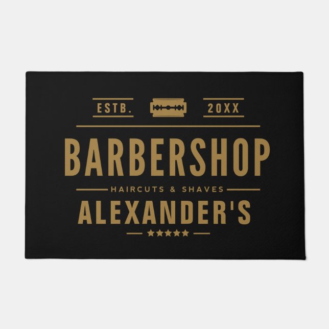 Black and Tan Modern Doormat (Front)