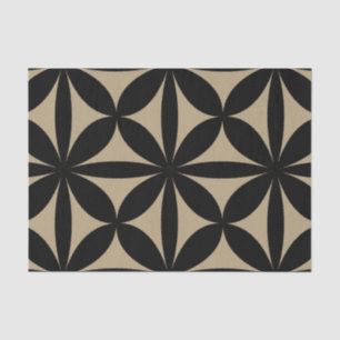 Black and Tan Modern / Retro Print  Tissue Paper