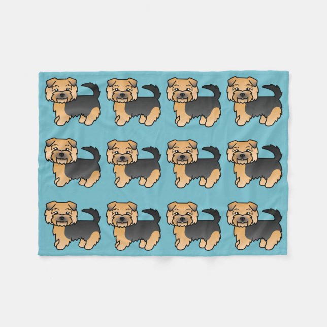 Black And Tan Norfolk Terrier Fleece Blanket (Front (Horizontal))