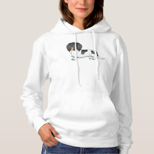 Black And Tan Piebald Long Hair Dachshund Dog Hoodie