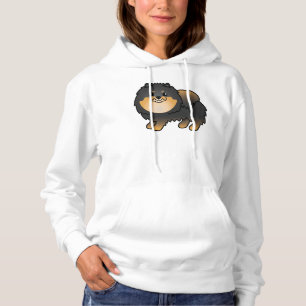 Black And Tan Pomeranian Cute Cartoon Dog Hoodie