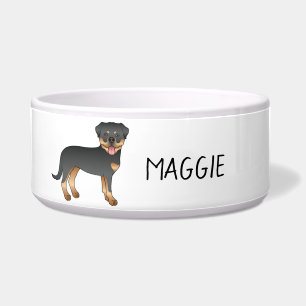 Black And Tan Rottweiler Cute Cartoon Dog And Name
