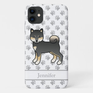 Black And Tan Shiba Inu Cartoon Dog & Name iPhone 11 Case
