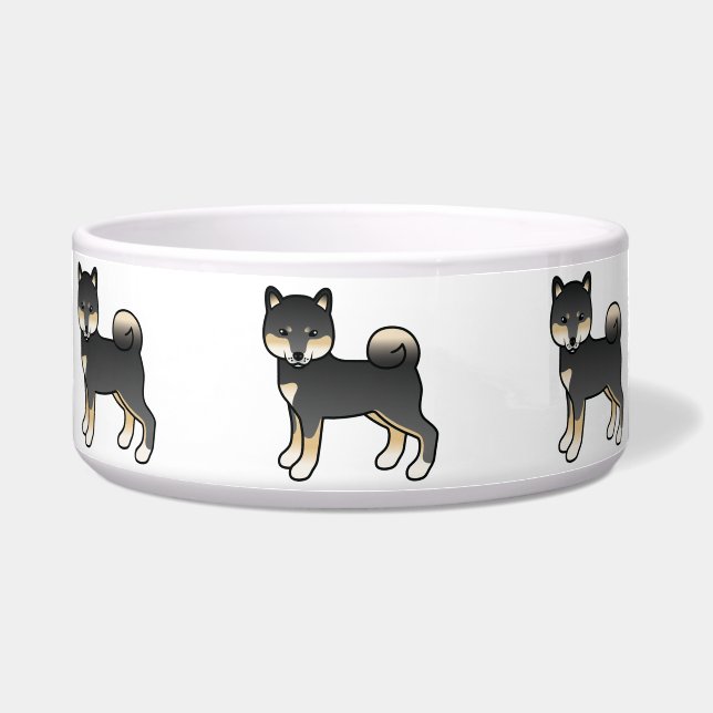 Black And Tan Shiba Inu Cute Cartoon Dog (Front)