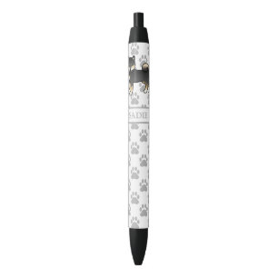 Black And Tan Shiba Inu Cute Dog And Paws & Name Ink Pen