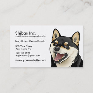 Black and Tan Shiba Inu Dog Customisable card