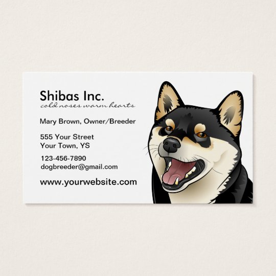 Black and Tan Shiba Inu Dog Customisable card