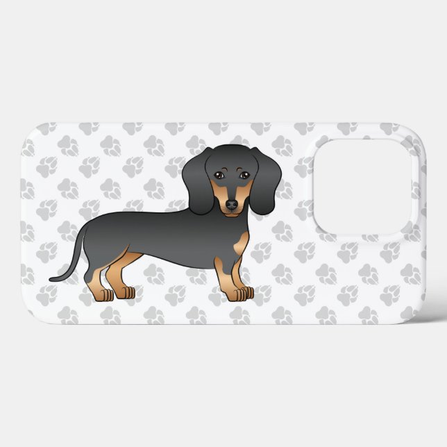 Black And Tan Short Coat Dachshund Cute Dog & Paws Case-Mate iPhone Case (Back (Horizontal))