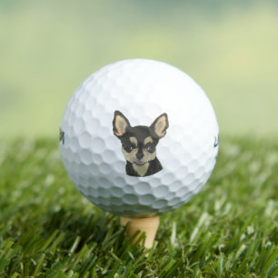 Black and Tan Shorthaired Chihuahua Golf Balls