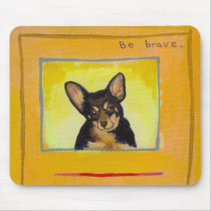 Black and tan small dog chihuahua minpin painting mouse mat