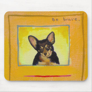Black and tan small dog chihuahua minpin painting mouse mat