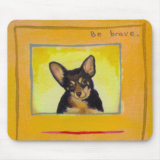 Black and tan small dog chihuahua minpin painting mouse mat (Front)
