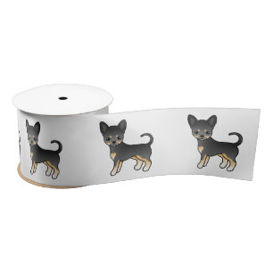 Black And Tan Smooth Coat Chihuahua Cute Dog Satin Ribbon