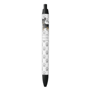 Black And Tan Smooth Coat Chihuahua Dog & Name Ink Pen
