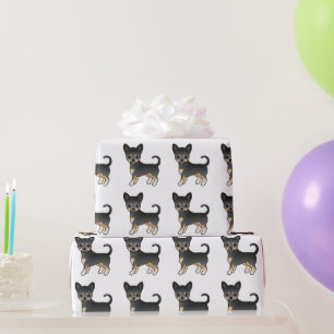 Black And Tan Smooth Coat Chihuahua Dog Pattern Wrapping Paper