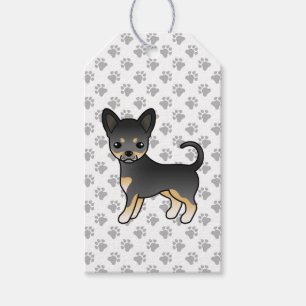 Black And Tan Smooth Coat Chihuahua Dog & Paws Gift Tags