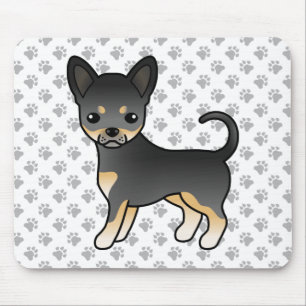 Black And Tan Smooth Coat Chihuahua Dog & Paws Mouse Mat
