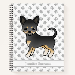Black And Tan Smooth Coat Chihuahua Dog & Text Notebook
