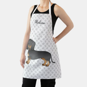 Black And Tan Smooth Hair Dachshund Dog & Name Apron