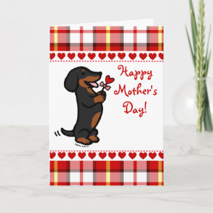 Black and Tan Smooth Haired Dachshund Card