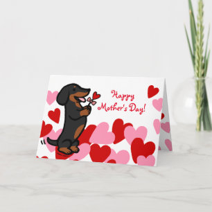Black and Tan Smooth Haired Dachshund Card