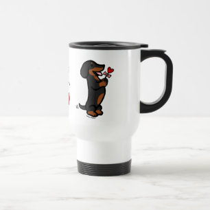 Black and Tan Smooth Haired Dachshund Travel Mug