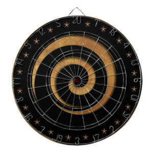 Black and Tan Stars Spiral Regulation Dartboard