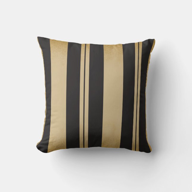 Black and Tan Stripe Cushion (Front)