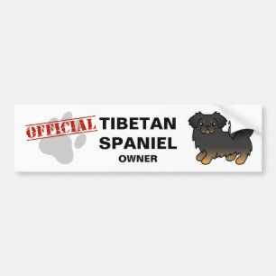 Black And Tan Tibetan Spaniel Cartoon Dog Bumper Sticker