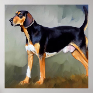 Black and Tan Virginia Foxhound Dog  Poster